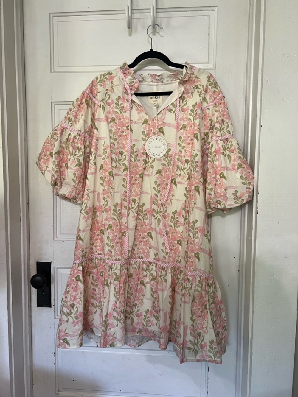 Umgee Floral Pink and Cream Mini Dress